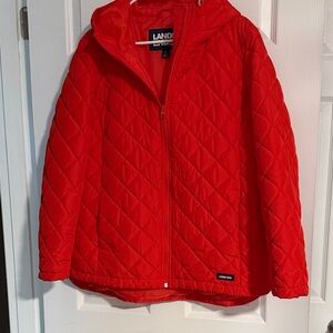 Lands' End Women's Red Quilted Puffer Jacket